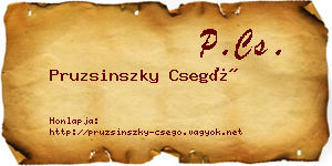 Pruzsinszky Csegő névjegykártya