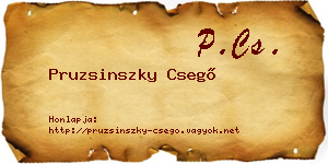Pruzsinszky Csegő névjegykártya